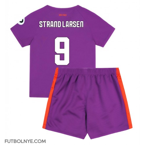 Camiseta Wolves Jorgen Strand Larsen #9 Tercera Equipación para niños 2024-25 manga corta (+ pantalones cortos)